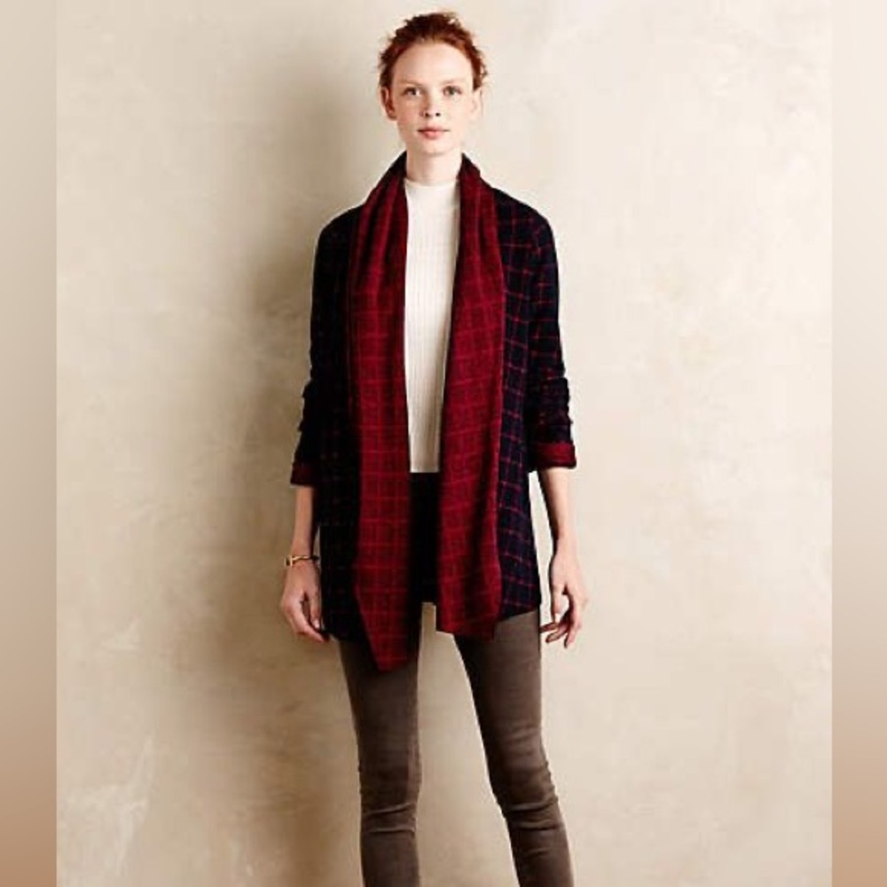 Sanctuary Windowpane Wrap Sweater